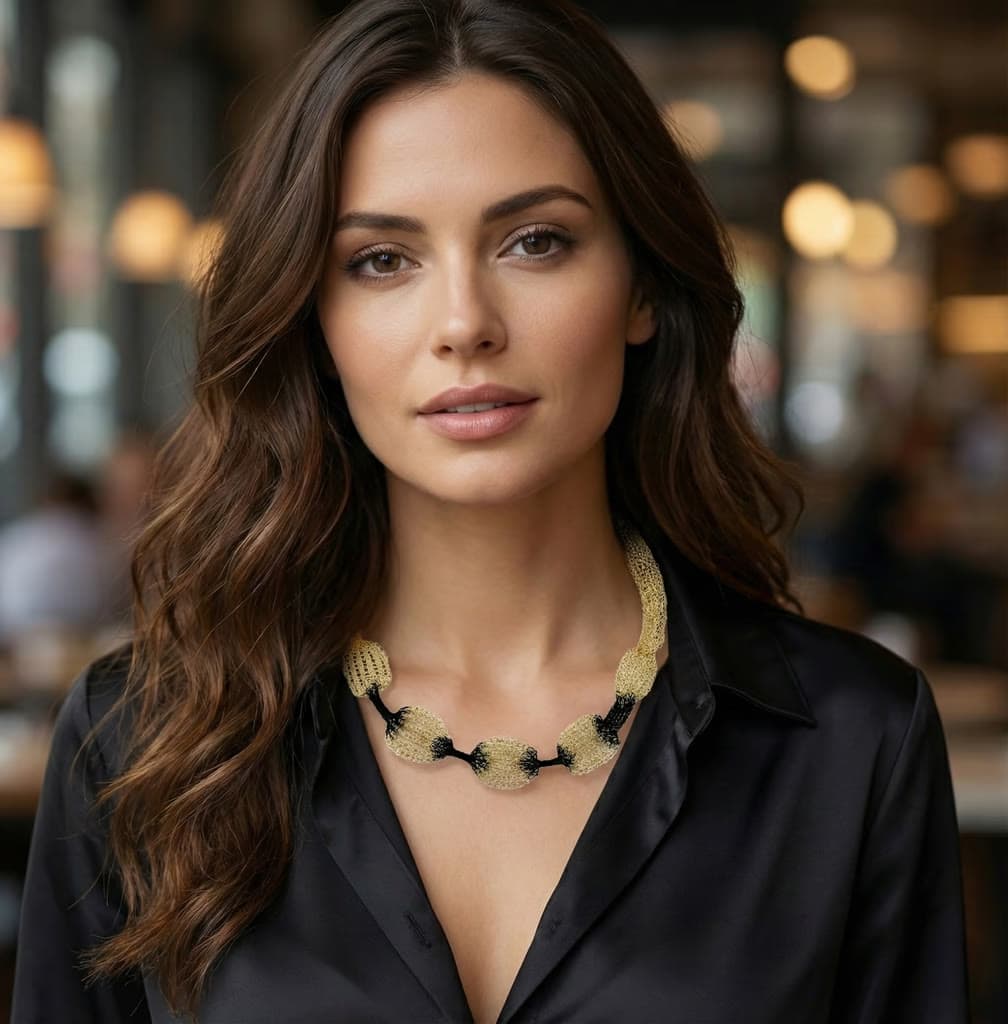 Bubble Collier Or & Noir — Or & Noir (vue 3)